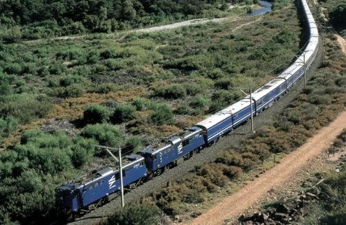 The Blue Train en route through the Karoo