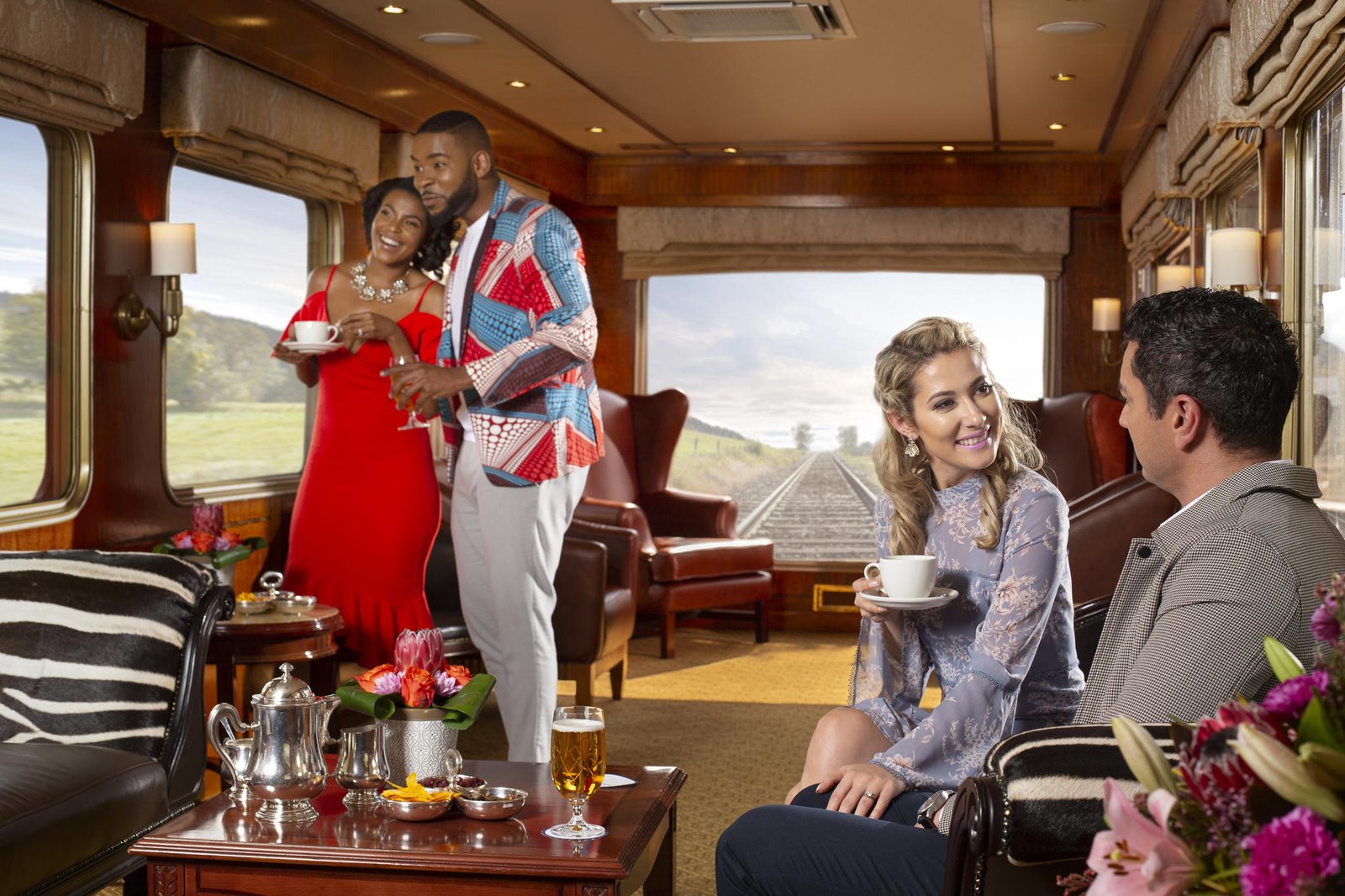 Afternoon tea aboard the train