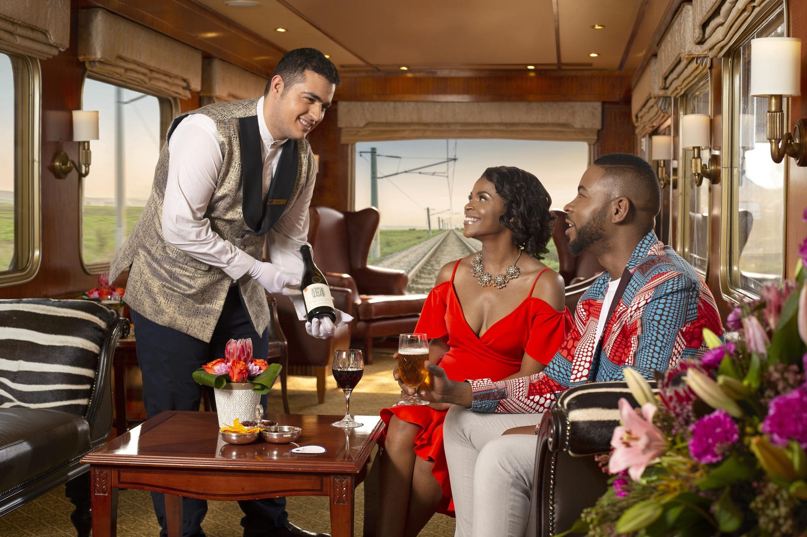 Guests being served wine