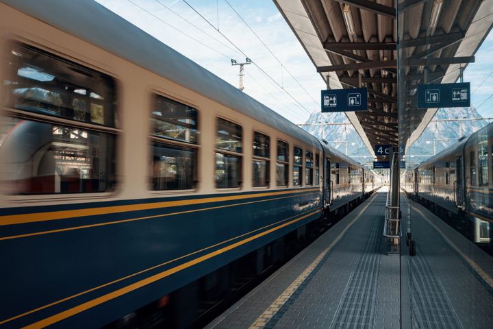 Golden Eagle Danube Express: the train at Bischofshofen station, Austria