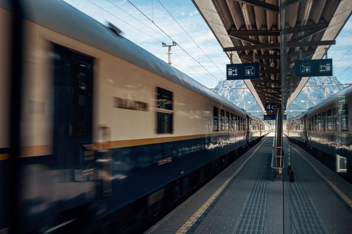 Golden Eagle Danube Express: the train at Bischofshofen station, Austria