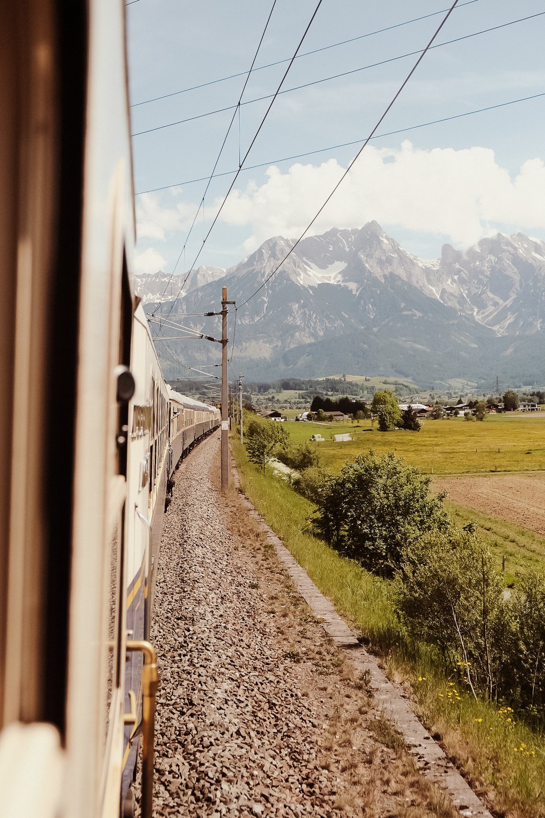 The Golden Eagle Danube Express running below the Alps